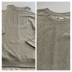 Cirque De Soleil Grey Rhinestone Cold Shoulder Sunburst Sweatshirt Size Medium